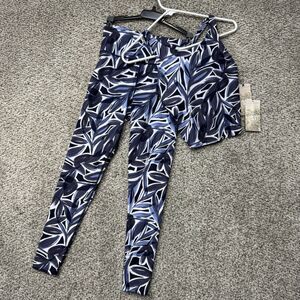 SAGE Collective Multi Set of 2 Crop Bra Top Leggings‎ Women's XS Blue Gray New